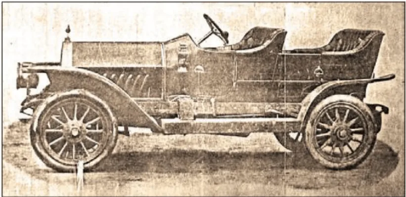 «Пузырёв 28/35» с кузовом дубль-фаэтон, 1911 год — вид сбоку из журнальной публикации