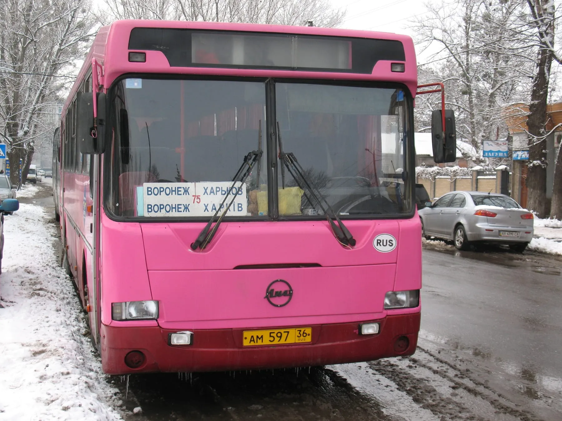 Междугородный ЛиАЗ-5256 на маршруте Воронеж — Харьков, 2011 год