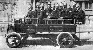 Пожарная линейка «Фрезе» 1904 года с расчётом